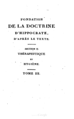DE LA DOCTORINE D'HIPPOCRATE TOME III