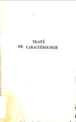 TRAITE DE  CARACTEROLOGIE